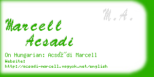marcell acsadi business card